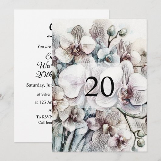 Minimalistischer Kalligraphietext Einladung (Vorne/Hinten)