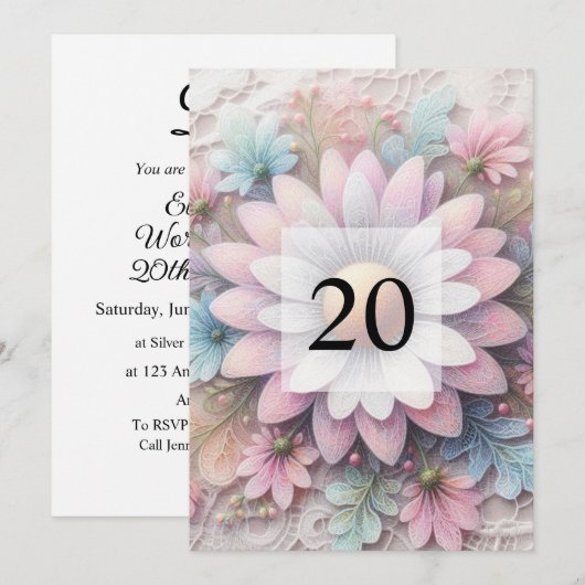 Minimalistischer Kalligraphietext Einladung (Vorne/Hinten)