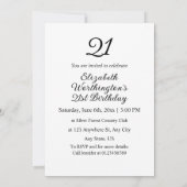 Minimalistischer Kalligraphietext Einladung (Rückseite)