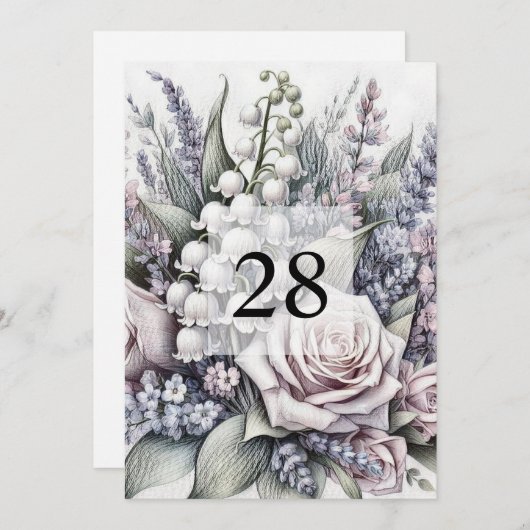 Minimalistischer Kalligraphietext Einladung (Vorne/Hinten)