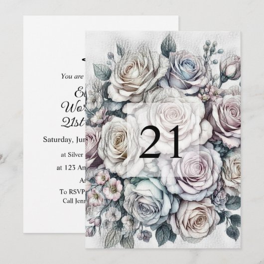 Minimalistischer Kalligraphietext Einladung (Vorne/Hinten)