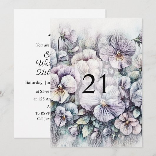 Minimalistischer Kalligraphietext Einladung (Vorne/Hinten)