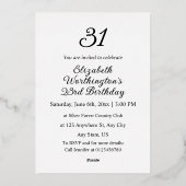 Minimalistischer Kalligraphietext Folieneinladung (Rückseite)