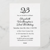 Minimalistischer Kalligraphietext Folieneinladung (Rückseite)