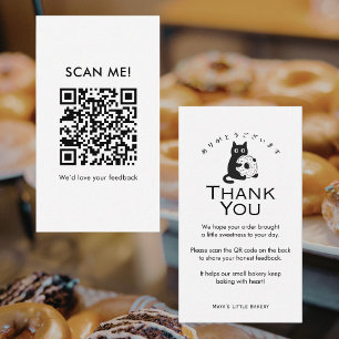 Minimalistischer Katze-Donut-Verifizierungs-QR-Cod Visitenkarte