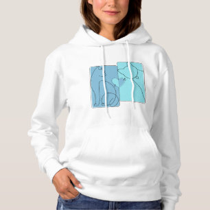 Minimalistischer Katzen-Hoodie – Süße Linienkunst  Hoodie