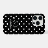 Minimalistischer Katzen-Punktedruck iPhone Hülle (Rückseite (Horizontal))