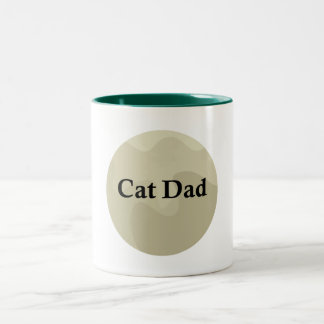 Minimalistischer Katzen-Vater-Silhouette Mond Zweifarbige Tasse