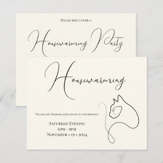 Minimalistischer Katzenklatschnaps Einladung