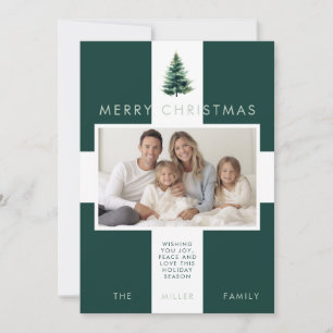 Minimalistischer Kiefernbaum Grüner Weihnachts-Fei Feiertagskarte