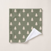 Minimalistischer Kiefernbaum Neutral Boho Bauernha Badhandtuch Set (Waschlappen)