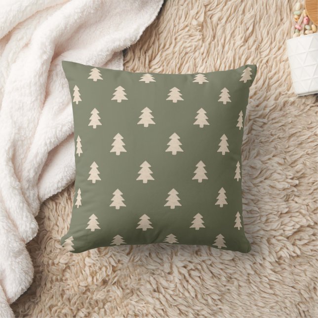 Minimalistischer Kiefernbaum Neutral Boho Farmhous Kissen (Decke)