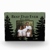 Minimalistischer Kiefernbaum zum besten Vater alle Fotoblock (Vorderseite)