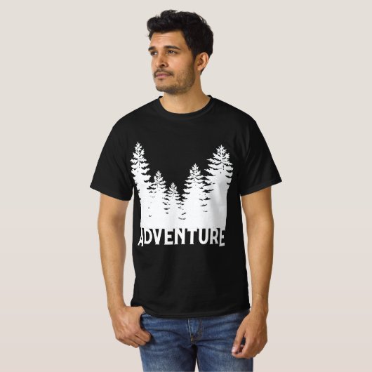 Minimalistischer Kiefernwald Abenteuer T-000 T-Shirt (Vorne ganz)