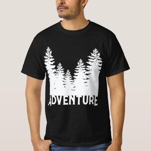 Minimalistischer Kiefernwald Abenteuer T-000 T-Shirt (Vorderseite)