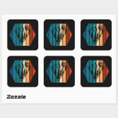 Minimalistischer Kiefernwald Vintag Quadratischer Aufkleber (Blatt)