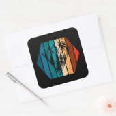 Minimalistischer Kiefernwald Vintag Quadratischer Aufkleber (Umschlag)