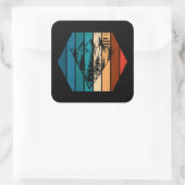 Minimalistischer Kiefernwald Vintag Quadratischer Aufkleber (Tasche)