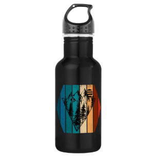Minimalistischer Kiefernwald vintage Edelstahlflasche