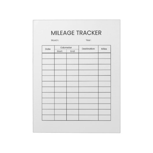 Minimalistischer Kilometerzähler Notizblock (Rotiert)