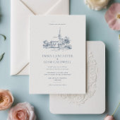 Minimalistischer Kirchenort Sketch Klassische Hoch Einladung