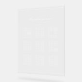Minimalistischer klarer Sitzplan Weißer Text Acrylschild (Winkel)