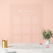 Minimalistischer klarer Sitzplan Weißer Text Acrylschild (Hochzeit)