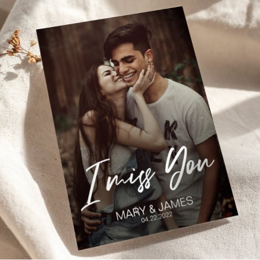 Minimalistischer Klassiker lustig Ich vermisse dic Postkarte