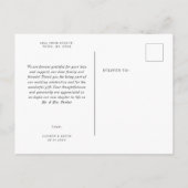 Minimalistischer Klassiker Vielen Dank, Postcard Einladungspostkarte (Rückseite)