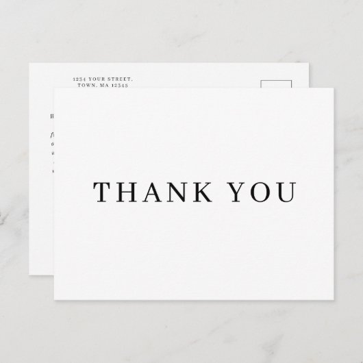 Minimalistischer Klassiker Vielen Dank, Postcard Einladungspostkarte (Vorne/Hinten)