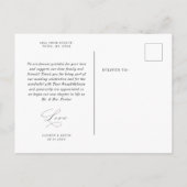 Minimalistischer Klassiker Vielen Dank, Postcard Einladungspostkarte (Rückseite)