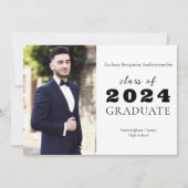 Minimalistischer klassischer Abschluss mit Hochsch Ankündigung (Vorderseite)