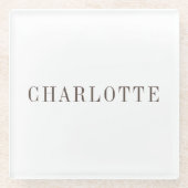 Minimalistischer klassischer Beruflicher Name Glasuntersetzer (Vorderseite)