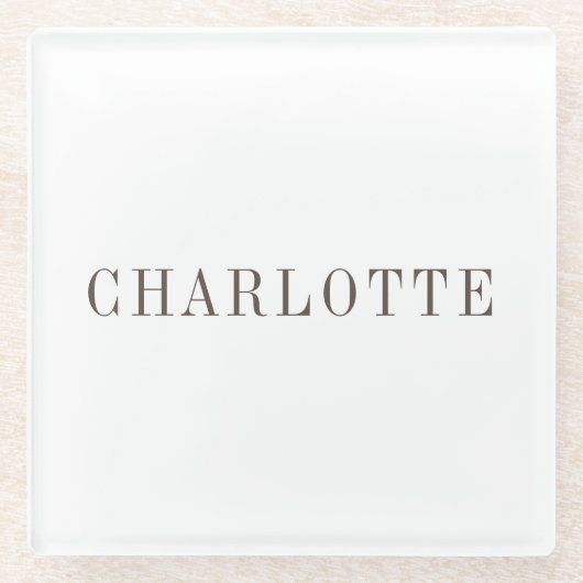 Minimalistischer klassischer Beruflicher Name Glasuntersetzer (Vorderseite)