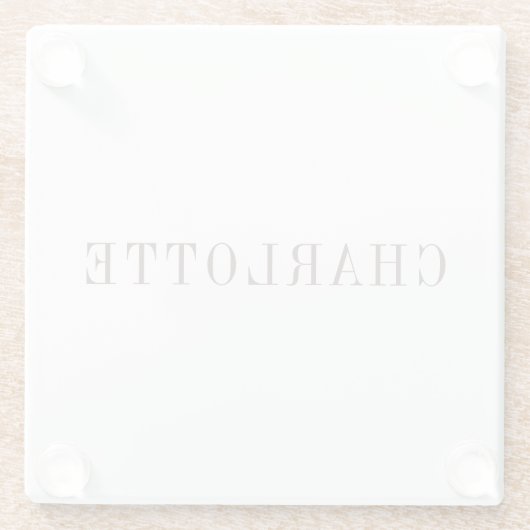 Minimalistischer klassischer Beruflicher Name Glasuntersetzer (Rückseite)