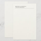 Minimalistischer Klassischer Einfacher Professione Briefpapier (Vorne/Hinten)