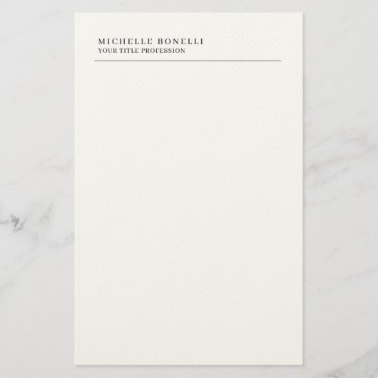 Minimalistischer Klassischer Einfacher Professione Briefpapier (Vorderseite)