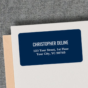 Minimalistischer Klassischer Eleganter Navy Blau W Adressaufkleber