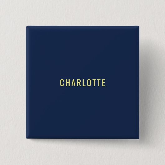 Minimalistischer Klassischer Professioneller Blau Button (Vorderseite)