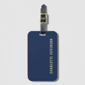 Minimalistischer Klassischer Professioneller Blau  Gepäckanhänger (Vorderseite Vertikal)