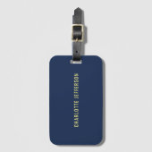 Minimalistischer Klassischer Professioneller Blau  Gepäckanhänger (Vorderseite Vertikal)