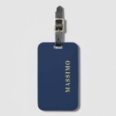 Minimalistischer Klassischer Professioneller Blau  Gepäckanhänger (Vorderseite Vertikal)