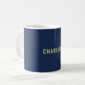 Minimalistischer Klassischer Professioneller Blau Kaffeetasse (Vorderseite Links)
