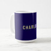 Minimalistischer Klassischer Professioneller Blau Kaffeetasse (Vorderseite Links)
