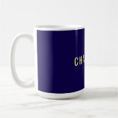 Minimalistischer Klassischer Professioneller Blau Kaffeetasse (Links)