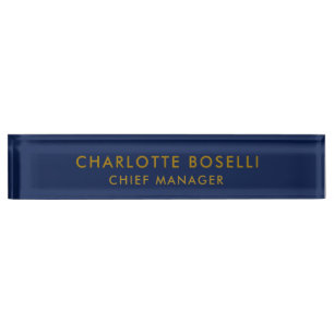 Minimalistischer klassischer professioneller Blau- Namensplakette