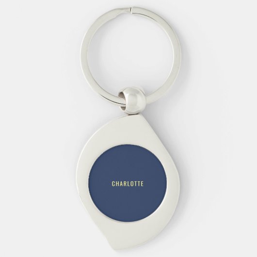 Minimalistischer Klassischer Professioneller Blau Schlüsselanhänger (Vorderseite)