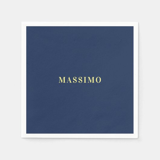 Minimalistischer Klassischer Professioneller Blau Serviette (Vorderseite)