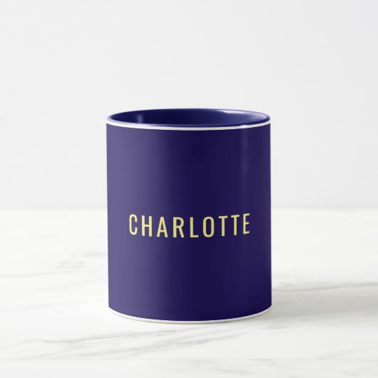 Minimalistischer Klassischer Professioneller Blau Tasse (Zentrum)