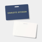 Minimalistischer Klassischer Professioneller Blaue Ausweis (Vorder- & Rückseite)